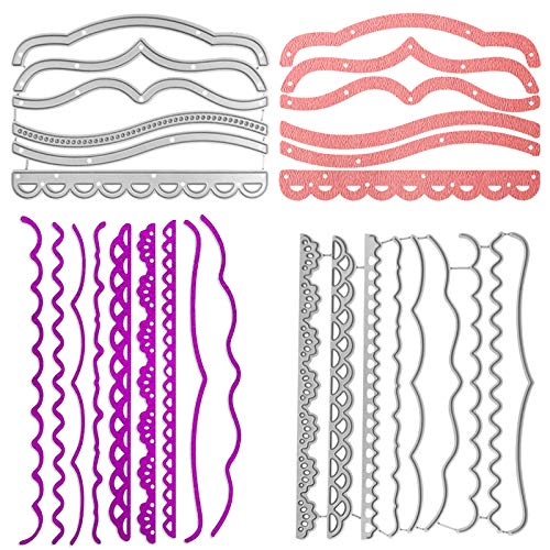 SENHAI Rectangle Frame Metal Die Cuts & Decorative Paper Lace Cutting Dies, SENHAI 3 Sets Embossing Template Scrapbooking Cutting Dies for DIY Scrapbook Photo Frame Card Album Cake Topper - Image 5