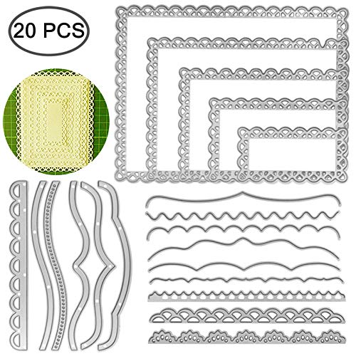 SENHAI Rectangle Frame Metal Die Cuts & Decorative Paper Lace Cutting Dies, SENHAI 3 Sets Embossing Template Scrapbooking Cutting Dies for DIY Scrapbook Photo Frame Card Album Cake Topper - Image 2