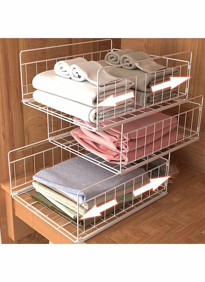 Occuwzz - 3 Wardrobe  Sliding Closet Organizers and Drawer Storage Shelves Stackable Storage - Image 1