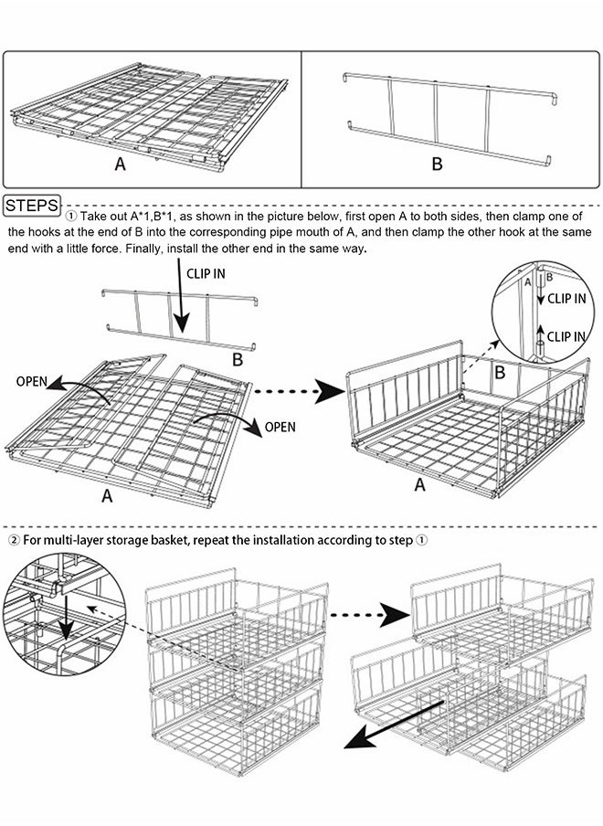 Occuwzz - 3 Wardrobe  Sliding Closet Organizers and Drawer Storage Shelves Stackable Storage - Image 1