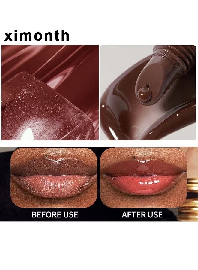 ximonth Peptide Lip Tint, Lip Gloss Lip Balm Moisturizes Lips, Tinted Lipstick, Helps Lock Moisture For Fuller And Softer Lips 10ml (Espresso) - Image 1