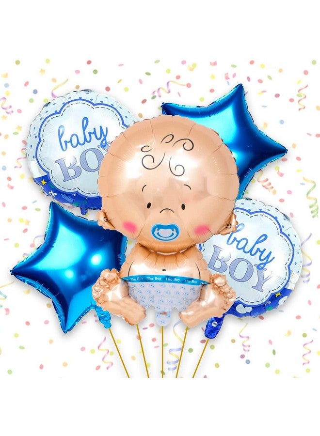 بارتي بروبس عناصر تزيين حفل استقبال المولود من Party Propz - مجموعة من 5 قطع | ديكورات حفل استقبال المولود مع نجمة | بالونات فويل للمولود، بالونات للمواليد للزينة | بالونات للمولود، ديكورات حفل استقبال المولود، متعددة الألوان - Image 1