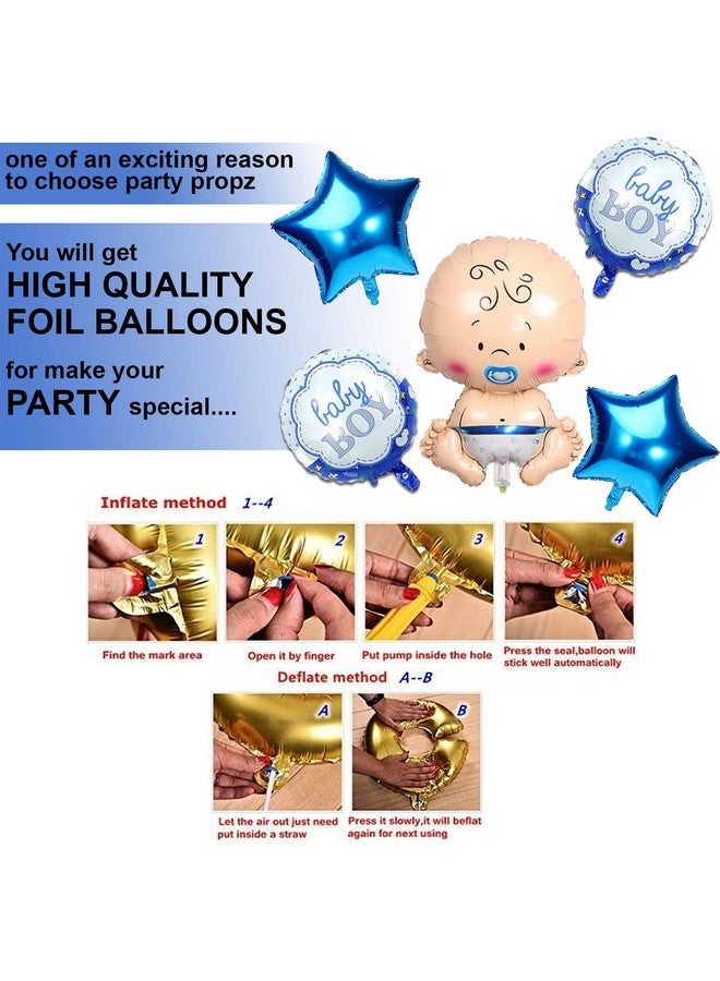 بارتي بروبس عناصر تزيين حفل استقبال المولود من Party Propz - مجموعة من 5 قطع | ديكورات حفل استقبال المولود مع نجمة | بالونات فويل للمولود، بالونات للمواليد للزينة | بالونات للمولود، ديكورات حفل استقبال المولود، متعددة الألوان - Image 3