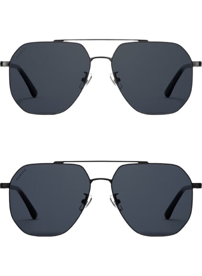 PARZIN Polarized Sunglasses Men Fan Chengcheng Same Style Double Beam Alloy Aviator Driving Sunscreen Driving Sunglasses Men 8357 - Image 2