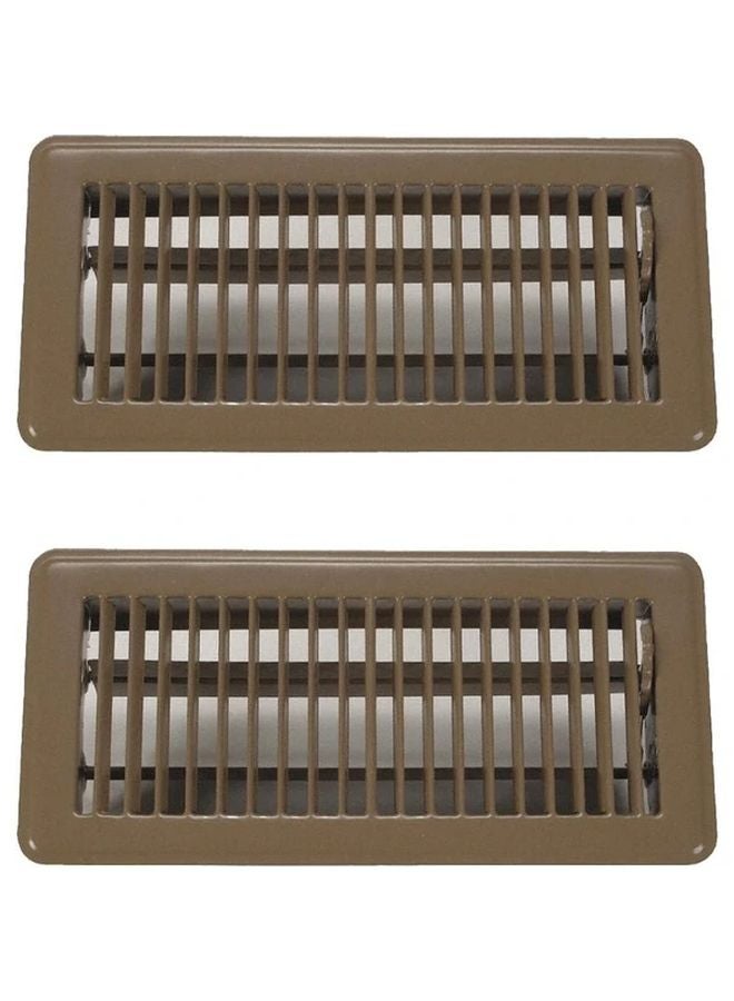 2Pcs 4x10 Inch Heavy Duty Floor Vents Walkable Metal Register With Air Supply Lever - Image 1