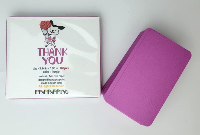 PPAPPAPPIYO 3.5x2 Blank color index cards (100) Paper - Blank (purple) - Image 5