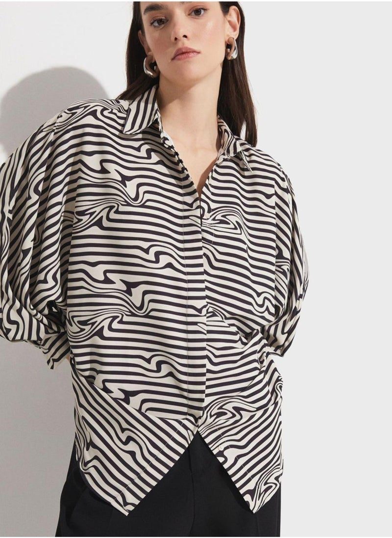 JUNE Printed Button Down Shirt - Image 1