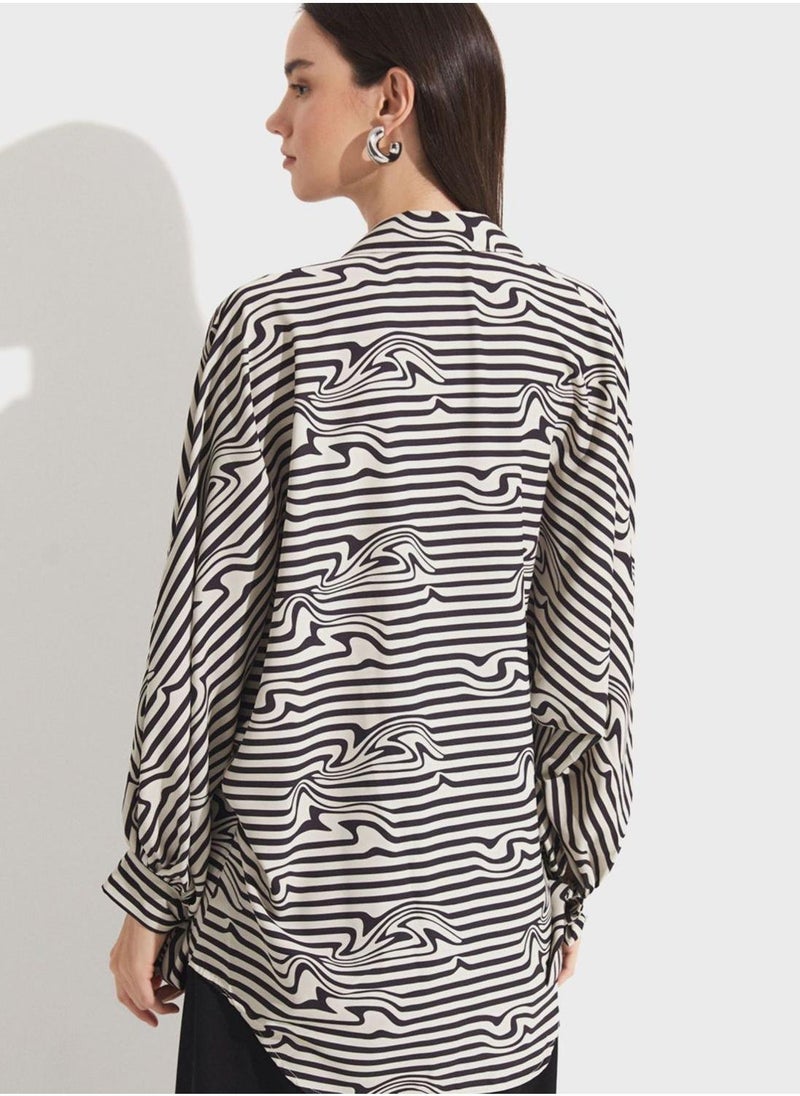 JUNE Printed Button Down Shirt - Image 2