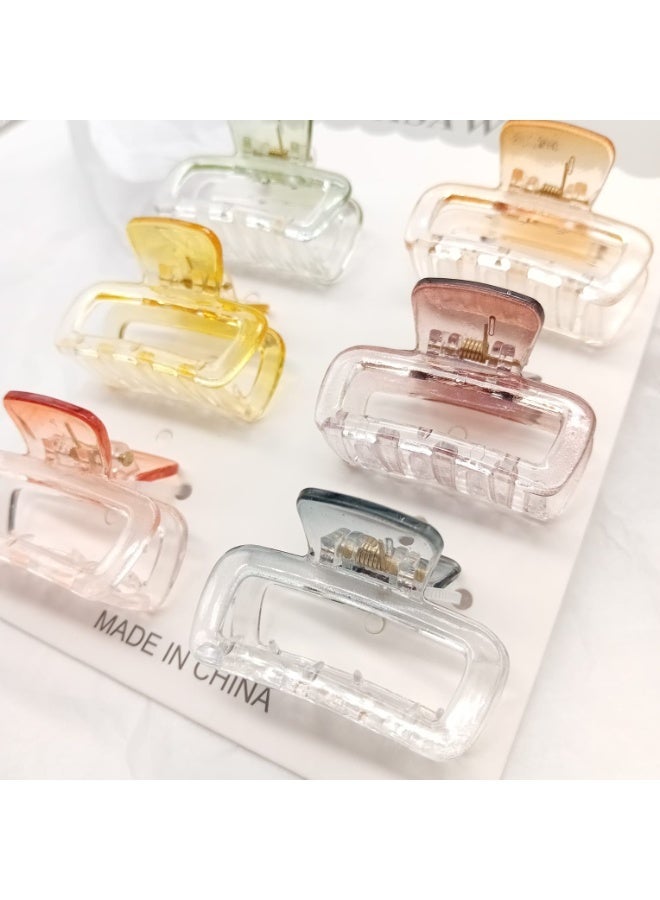 Akarm 6 Pcs Hollow Hair Claw Clips Set - Transparent Gradient Colors - Strong Hold & Stylish Design - Image 3
