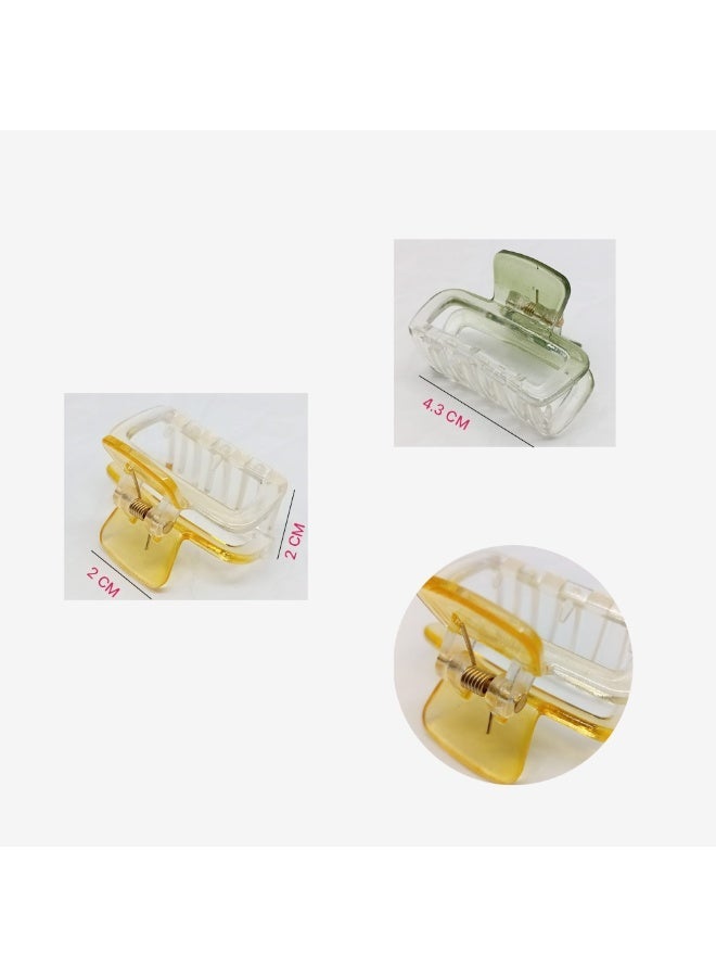 Akarm 6 Pcs Hollow Hair Claw Clips Set - Transparent Gradient Colors - Strong Hold & Stylish Design - Image 2