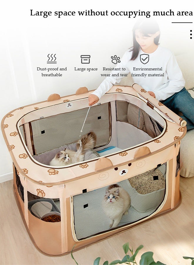 DUNISO بيت كبير للقطط للقطط الداخلية، أسرّة قطط للقطط الداخلية، كهف قطط كبير مع شقة مريحة، بيت قطط داخلي قابل للطي، بيت قطط مكعب متعدد الوظائف، مكان اختباء للقطط مع وسائد ناعمة - Image 3