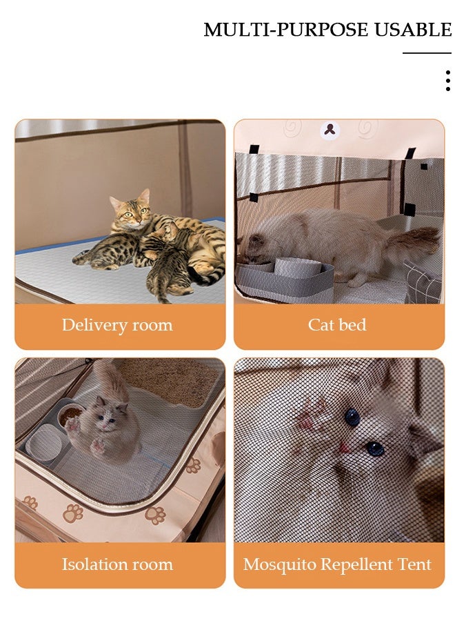 DUNISO بيت كبير للقطط للقطط الداخلية، أسرّة قطط للقطط الداخلية، كهف قطط كبير مع شقة مريحة، بيت قطط داخلي قابل للطي، بيت قطط مكعب متعدد الوظائف، مكان اختباء للقطط مع وسائد ناعمة - Image 4