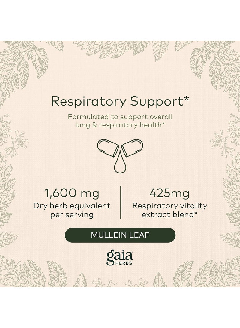 Mighty Lungs - Respiratory Support - Made with Mullein & Plantain - 60 Vegan Liquid Phyto-Caps Herbal Supplement