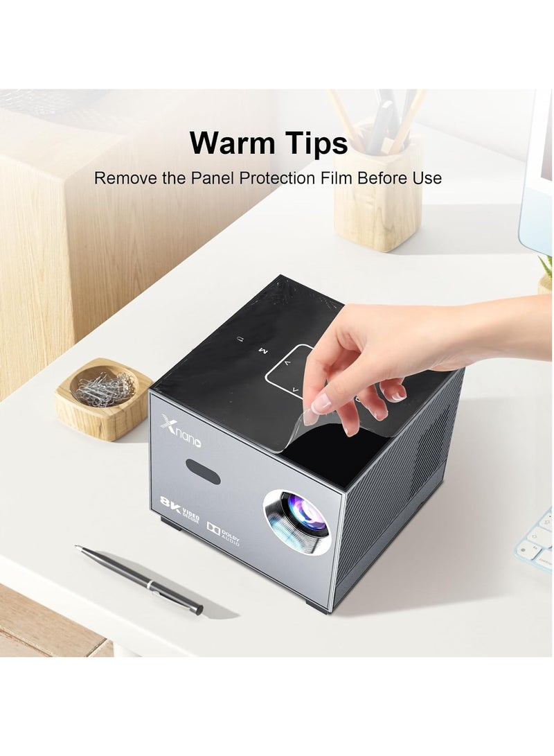 اكس نانو جهاز عرض مسرح منزلي، جهاز عرض أفلام بدقة عالية كاملة 1080 بكسل مع مساعد صوتي ذكي، جهاز عرض خارجي قوي ومتين مع تصحيح الانحراف، (قطعة واحدة، رمادي) - Image 4