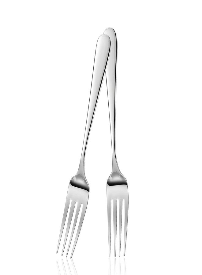 ATB Dinner 8 Inches Stainless Steel Forks Silverware Kitchen Heavy Duty Metal Forks For Home, Kitchen Or Restaurant, Dishwasher Safe (2) - Image 1