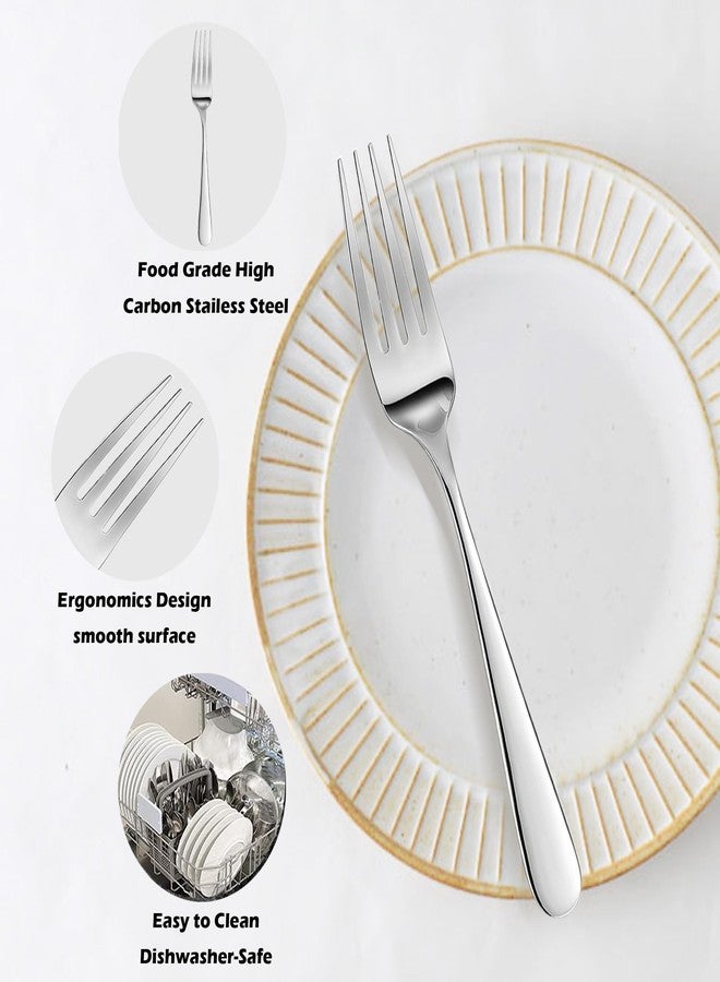 ATB Dinner 8 Inches Stainless Steel Forks Silverware Kitchen Heavy Duty Metal Forks For Home, Kitchen Or Restaurant, Dishwasher Safe (2) - Image 3