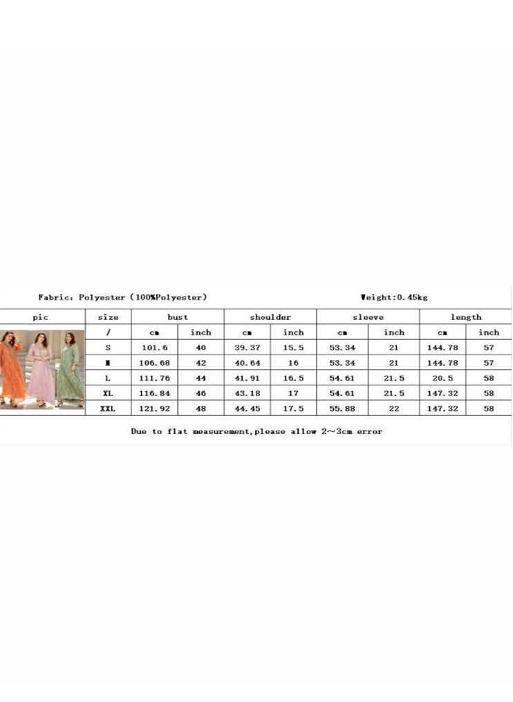 Generic New Style Abaya for Women,Muslim Applique Embroidery Long Sleeve Maxi Dress，Loose Full Cover Lace Robe  - Image 5