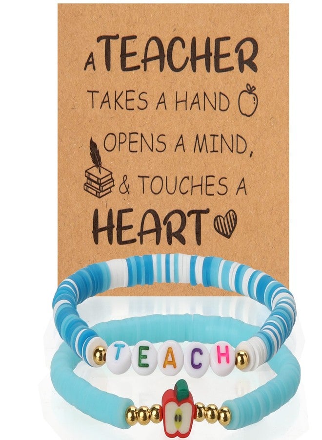 Bluckincle Teacher Bracelet Gifts - Appreciation Valentines Thank You Graduation Back to School Thanksgiving Christmas Gifts for Teachers,End of Year Last Day of School for Daycare Preschool Music