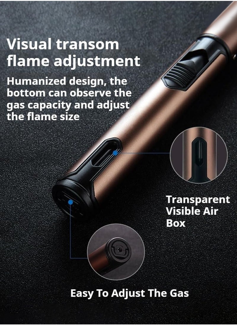 Honest - Butane Torch Lighter, Windproof Jet Single Flame Butane Refillable Torch Lighter for Candles, Cooking, Camping Wilderness Use (No Gas) - Image 1