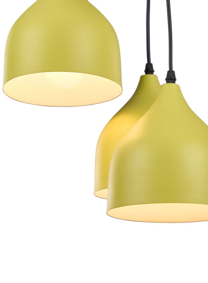 نجفة شوب دلايه مودرن ثلاثيه لون اصفر مصنوعه من الالومينوم من نجفه شوب 30*30*50 - Image 2