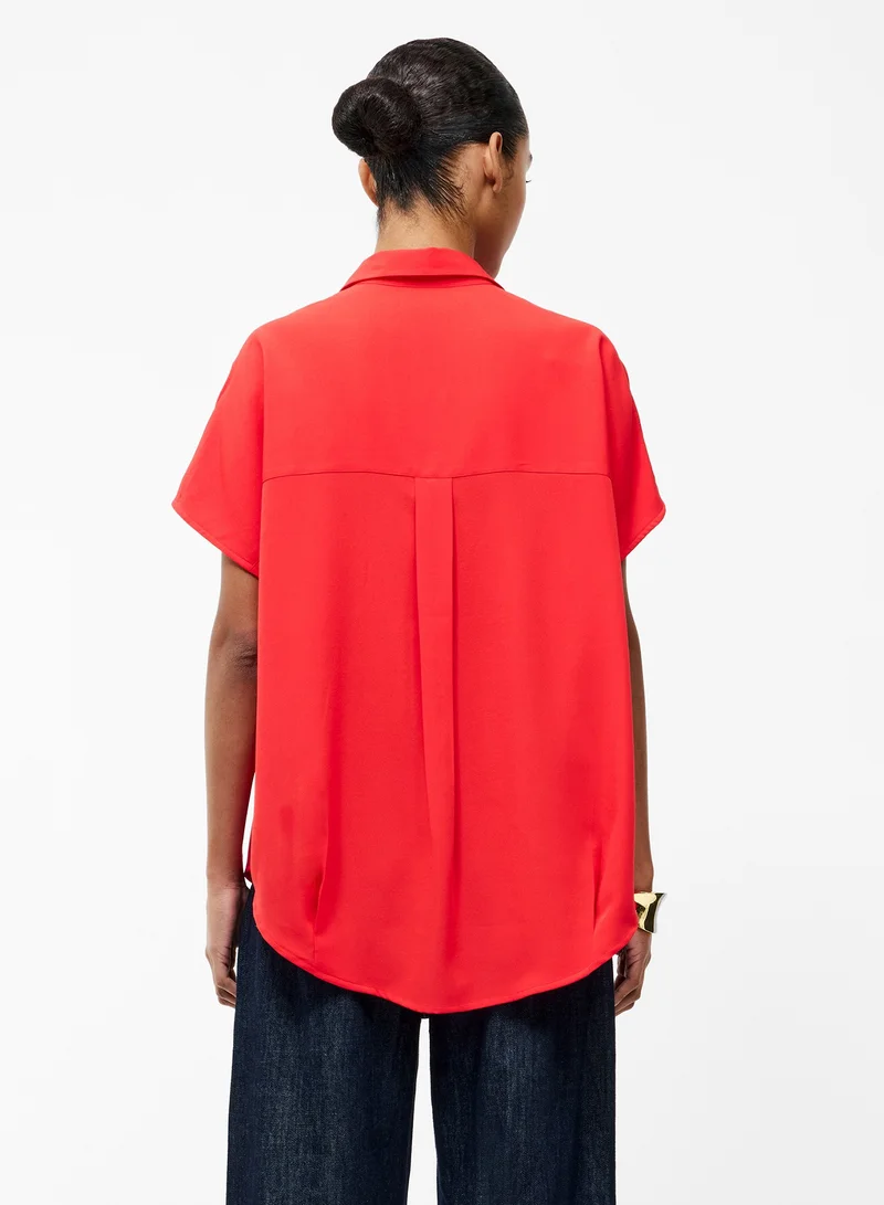 French Connection Crepe Light Short Sleeve Blouse