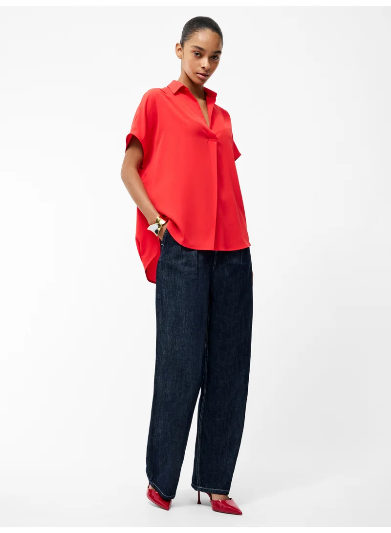 French Connection Crepe Light Short Sleeve Blouse