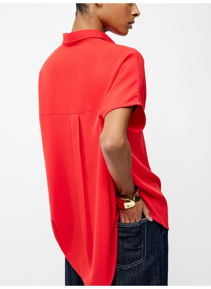 French Connection Crepe Light Short Sleeve Blouse