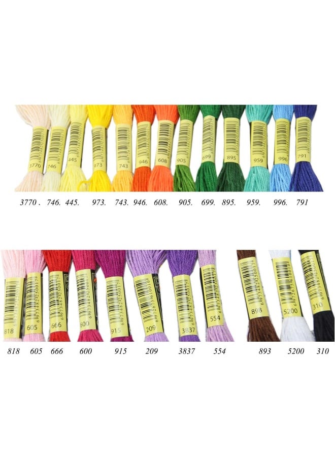 Generic - Cross Stitch Threads 24 Skeins Per Premium Rainbow Color Embroidery (8m, 24) - Image 1
