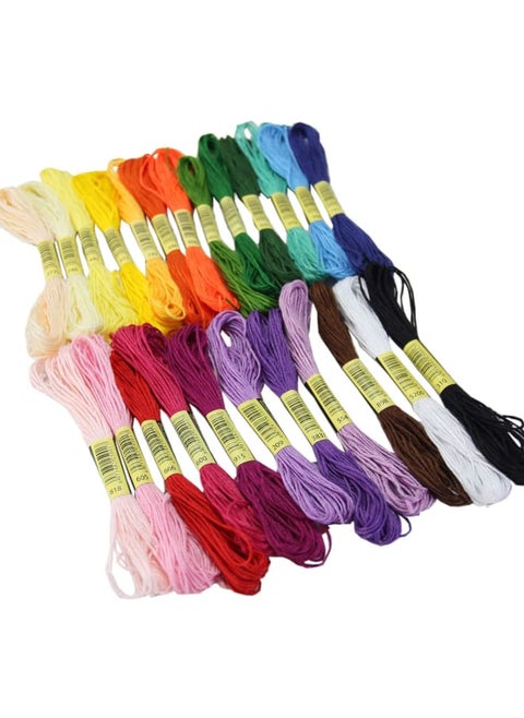 Cross Stitch Threads 24 Skeins Per Premium Rainbow Color Embroidery (8m, 24)