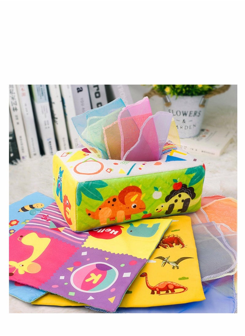 PYEBE Baby Tissue Box Toy Soft Stuffed Baby Sensory Montessori Toy Newborn Toy Baby Gifts for Toddler Infants Newborns and Kids  - Image 3