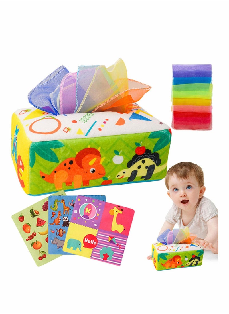 PYEBE Baby Tissue Box Toy Soft Stuffed Baby Sensory Montessori Toy Newborn Toy Baby Gifts for Toddler Infants Newborns and Kids  - Image 1