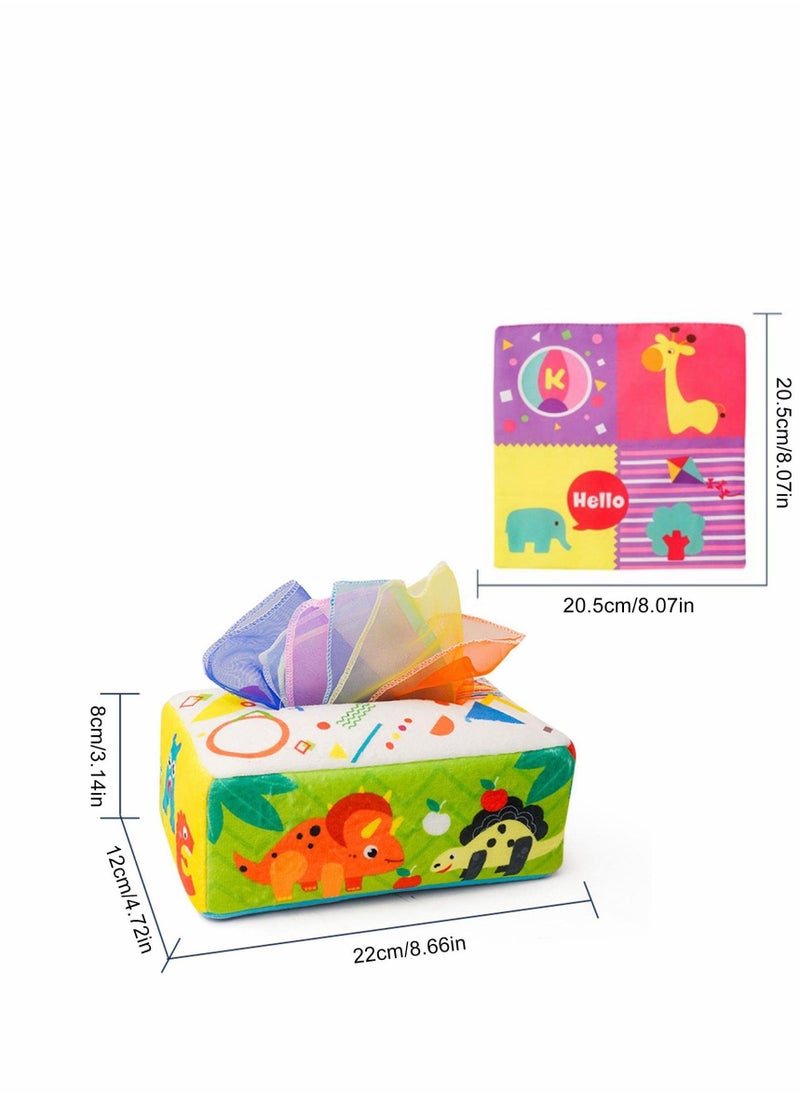 PYEBE Baby Tissue Box Toy Soft Stuffed Baby Sensory Montessori Toy Newborn Toy Baby Gifts for Toddler Infants Newborns and Kids  - Image 4