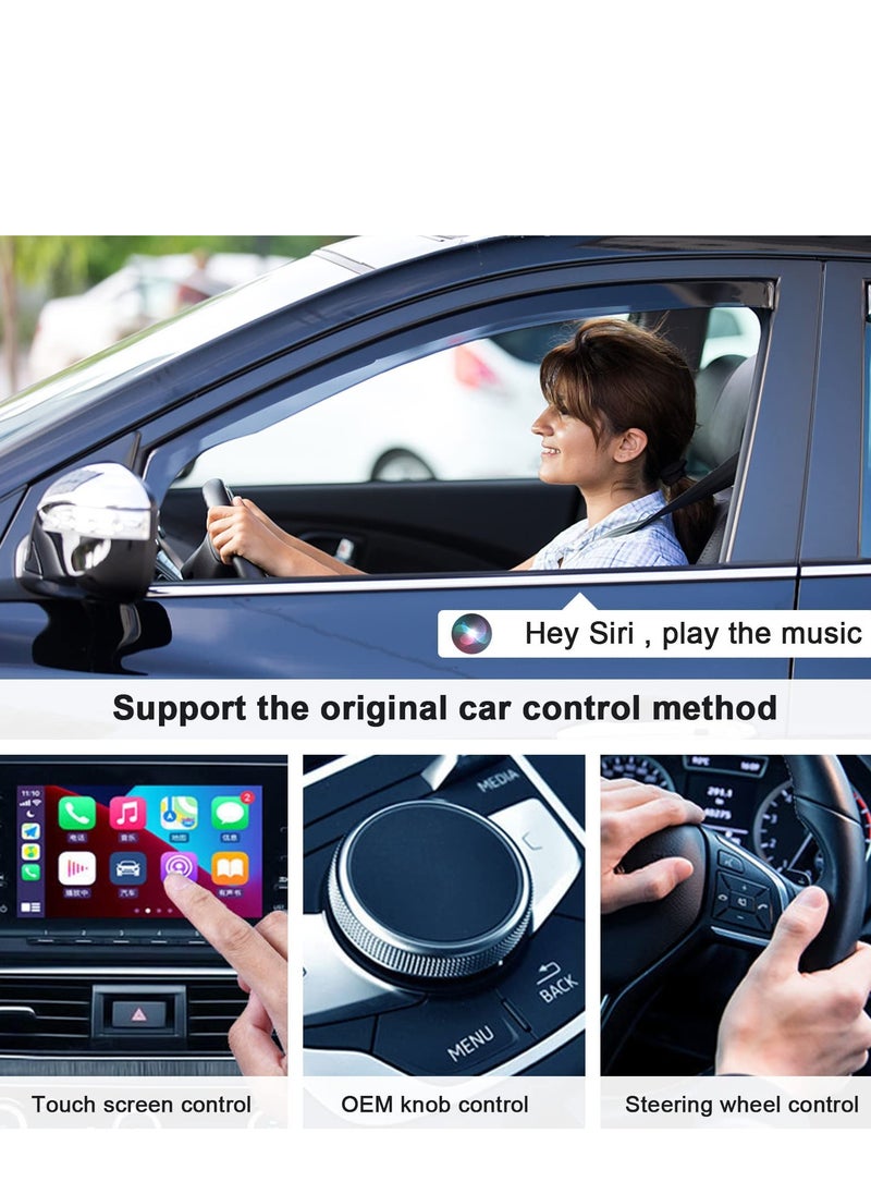 MAKINO - Wireless CarPlay Adapter for iPhone, Wireless Carplay Dongle Converts Factory Cars Wired Carplay to Wireless, Carplay Bluetooth Adapter, 5Ghz WiFi Auto-Connect Online Update, Support iOS 13+, Black - Image 1
