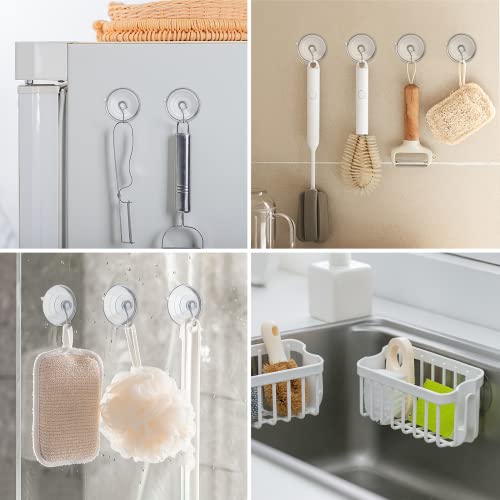 RELBRO Suction Cup Hooks, Window Suction Cups with Metal Hooks, Removable and Reusable, Combo Set, 4 Large, 4 Medium, 2 Small, Clear, 10 Pcs - Image 5