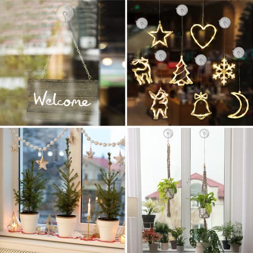 RELBRO Suction Cup Hooks, Window Suction Cups with Metal Hooks, Removable and Reusable, Combo Set, 4 Large, 4 Medium, 2 Small, Clear, 10 Pcs - Image 2