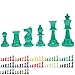 WE Games Color Bright Plastic Staunton Tournament Chess Pieces with 375 in King Half Chess Set of Chess Pieces Only Teal Green - Image 2