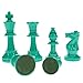 WE Games Color Bright Plastic Staunton Tournament Chess Pieces with 375 in King Half Chess Set of Chess Pieces Only Teal Green - Image 4