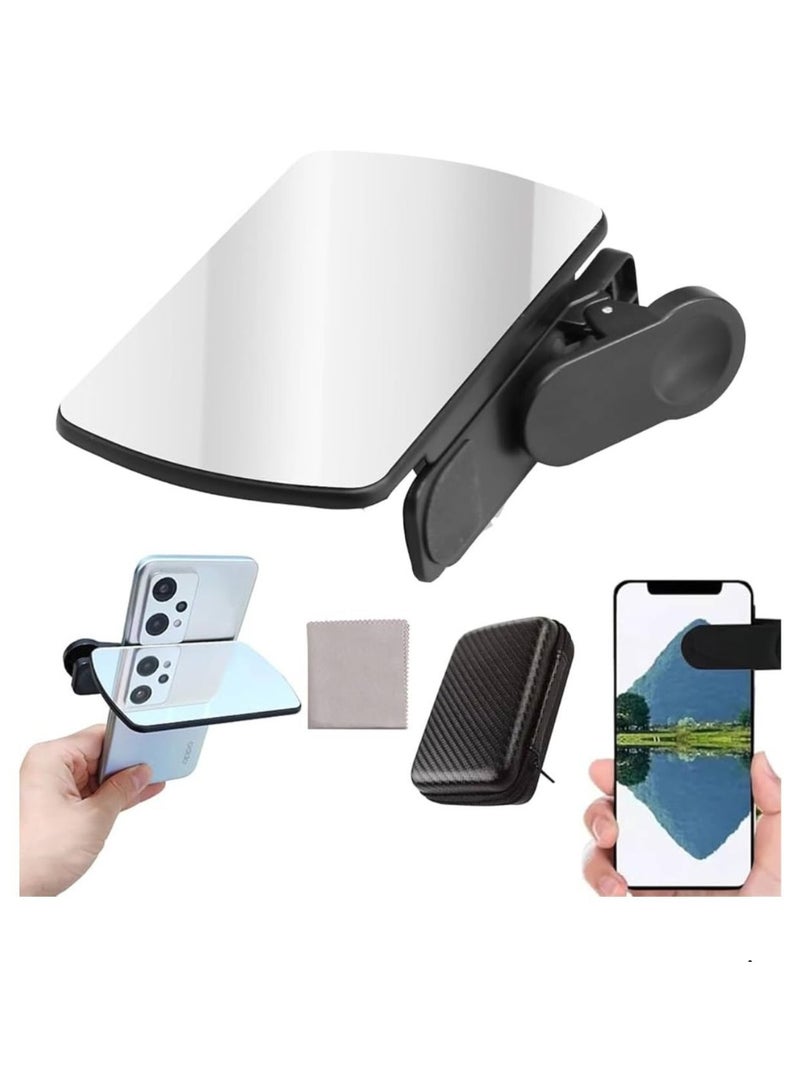 Smartphone Camera Mirror Reflection Clip Kit, Adjustable Mirror Reflection Clip for Phone Camera, Handheld Phone Mirror Reflector Selfie Stick Travel Gadget,Photography Accessories for Phone Camera - Image 1