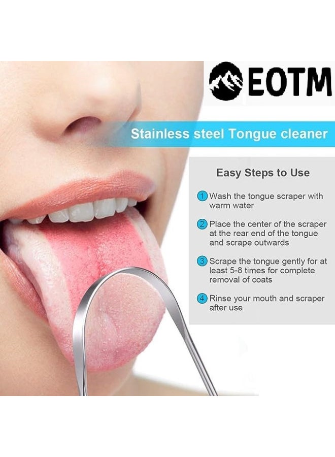 EOTM Pack Of 2 Flexible Oral Hygiene Tongue Scraper Cleaner For Adults - Image 3