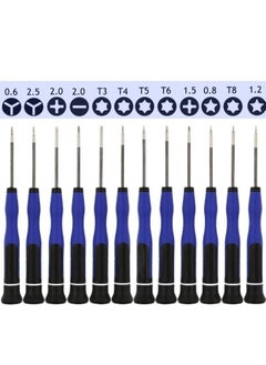Generic 12 in 1 Magnetic Pentalobe Screwdriver Set P2 P5 Triwing Torx T2 T4 T5 T6 T8 Flathead Phillips Screwdrivers Repair Kit for iPhone 13/ 12 MacBook iPod iTouch phone tablet laptop  - Image 1