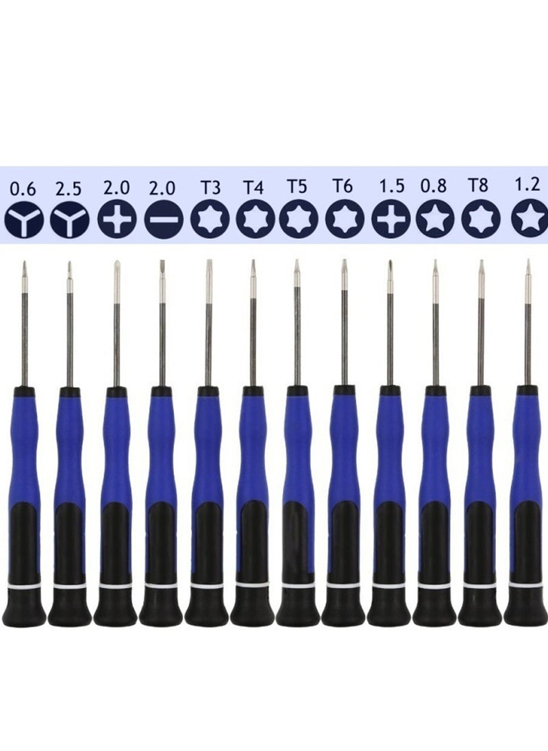 Generic 12 in 1 Magnetic Pentalobe Screwdriver Set P2 P5 Triwing Torx T2 T4 T5 T6 T8 Flathead Phillips Screwdrivers Repair Kit for iPhone 13/ 12 MacBook iPod iTouch phone tablet laptop  - Image 1