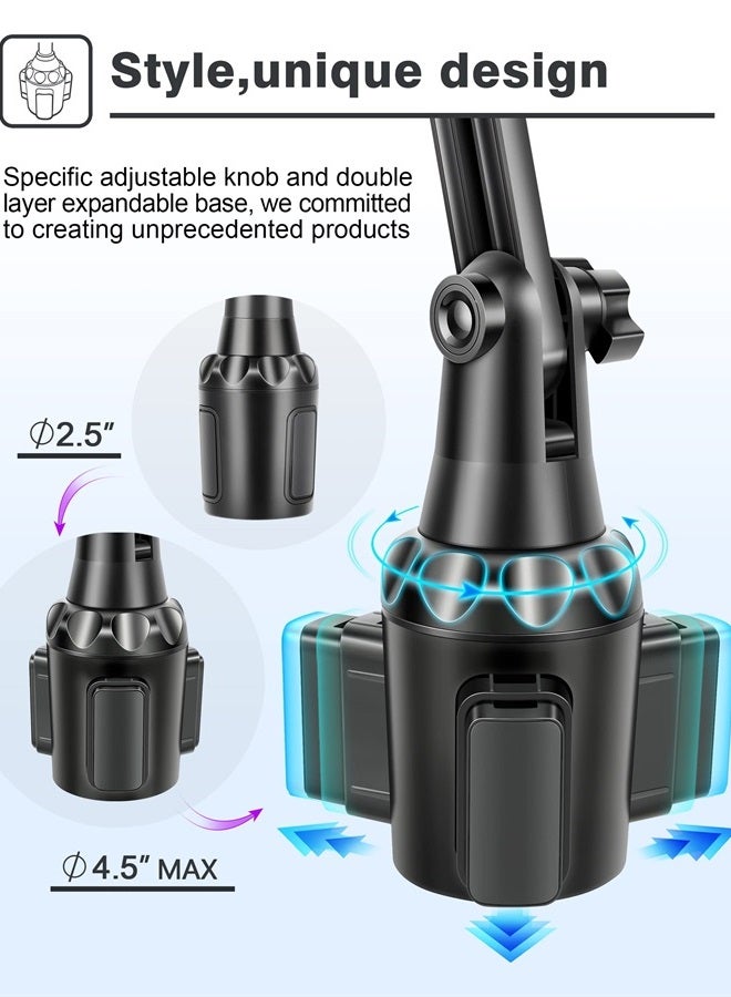 TOPGO [Upgraded] TOPGO Cup Holder Phone Mount Wireless Charger,Universal Cell Phone Holder Car Charger Wireless-Charger-Cup-Phone-Holder Fast Charging for iPhone11/11 Pro/11 Pro Max, Samsung Galaxy Black - Image 3