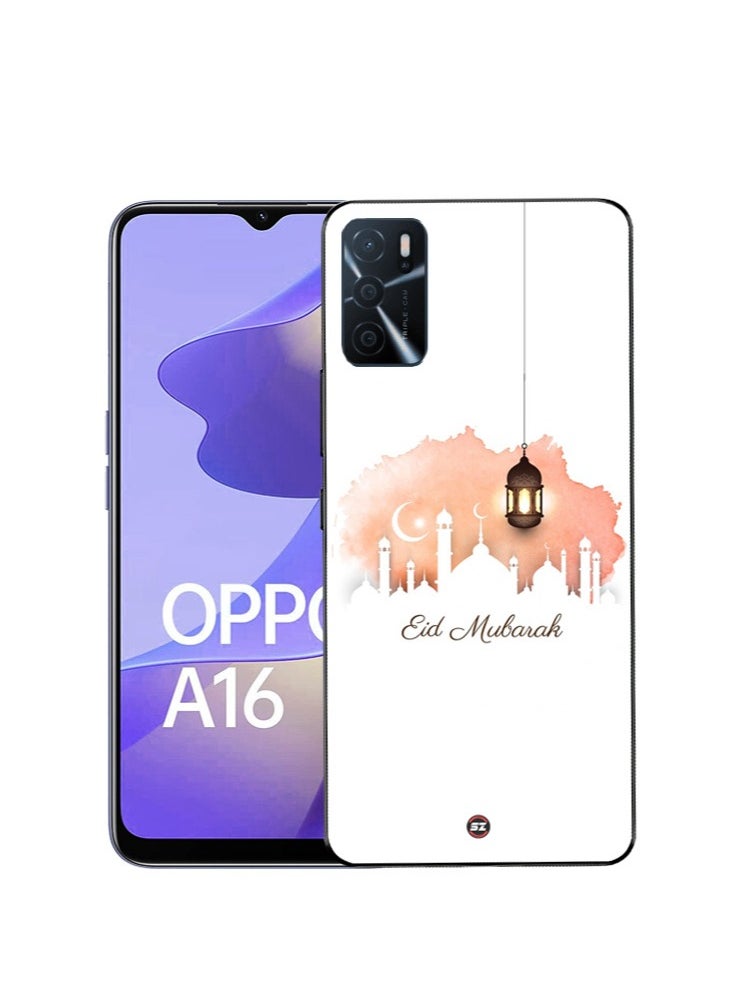 Service Zone - Protective Printed Mobile Back Cover  Curve Moon Ramadan Kareem For Oppo A16 - Image 1