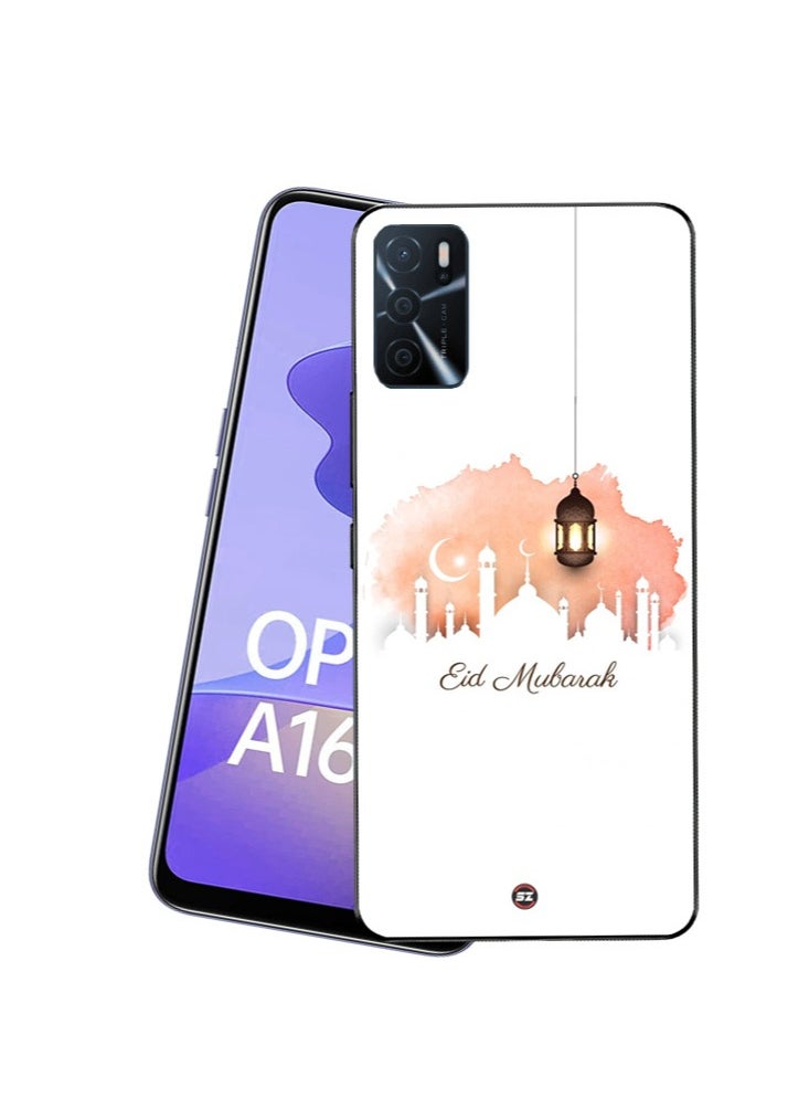 Service Zone - Protective Printed Mobile Back Cover  Curve Moon Ramadan Kareem For Oppo A16 - Image 1
