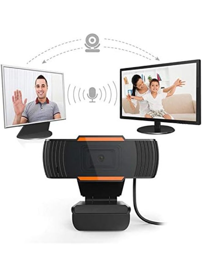 كاميرا ويب HD بدقة 720P بمنفذ USB، قابلة للدوران مع تركيز تلقائي، ميكروفون مدمج لمكالمات الفيديو والاجتماعات والبث المباشر والتسجيل - Image 2