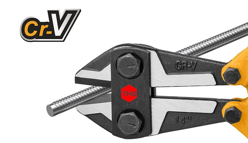 THS 18" 350MM Heavy Duty Bolt Cutter Forged T8 Steel Blade Cuts Steel Wire, Chain Link Fence, Metal Rods, Screws, Locks, Small padlocks - Cutters Ergonomic Rubber Grip Handle - Image 3