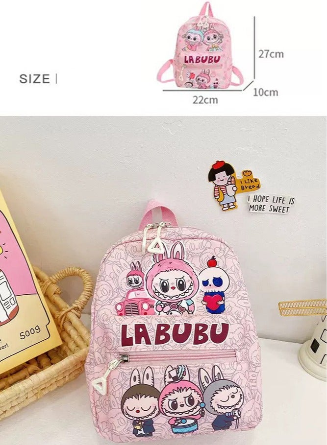 لابوبو حقيبة أطفال حقيبة ظهر للأطفال الصغار حقيبة ظهر مدرسية للأطفال حقيبة كتب خفيفة الوزن للفتيات من عمر سنتين فما فوق لون وردي - Image 4