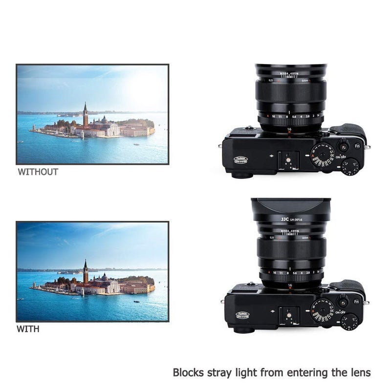 JJC Bayonet Dedicated Metal Lens Hood for Fuji Fujifilm Fujinon Lens XF 16mm F1.4 R WR, Replaces Fuji LH-XF16 Lens Hood (Standard Version with a Hood Cap) - Image 4