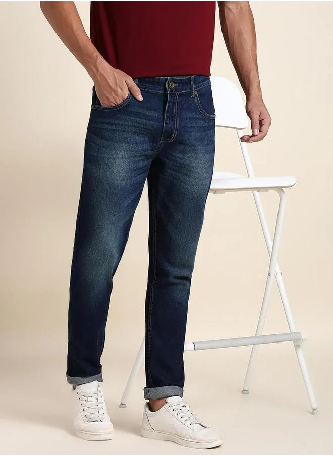 Dennis Lingo Mid Wash Slim Fit Jeans by Styli