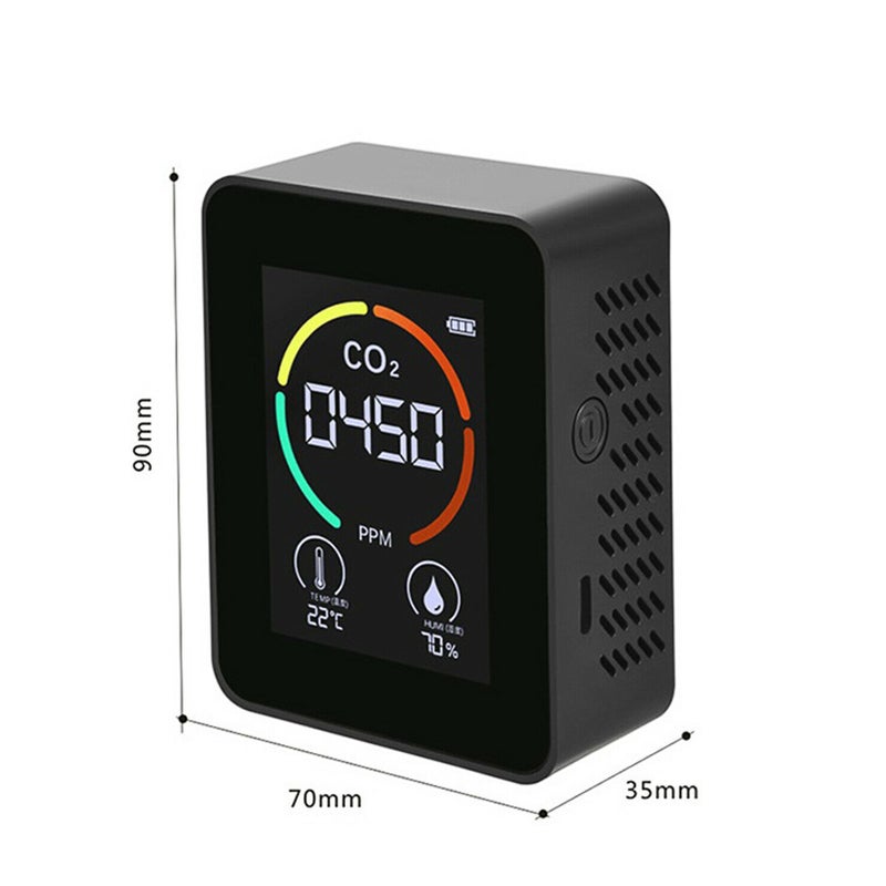 Portable Intelligent Air Quality Detector Home/Office/School Use Multi-Functional Digital Display CO2/Temperature/Humidity Monitor Gases Analyzer - Image 2